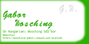 gabor wosching business card